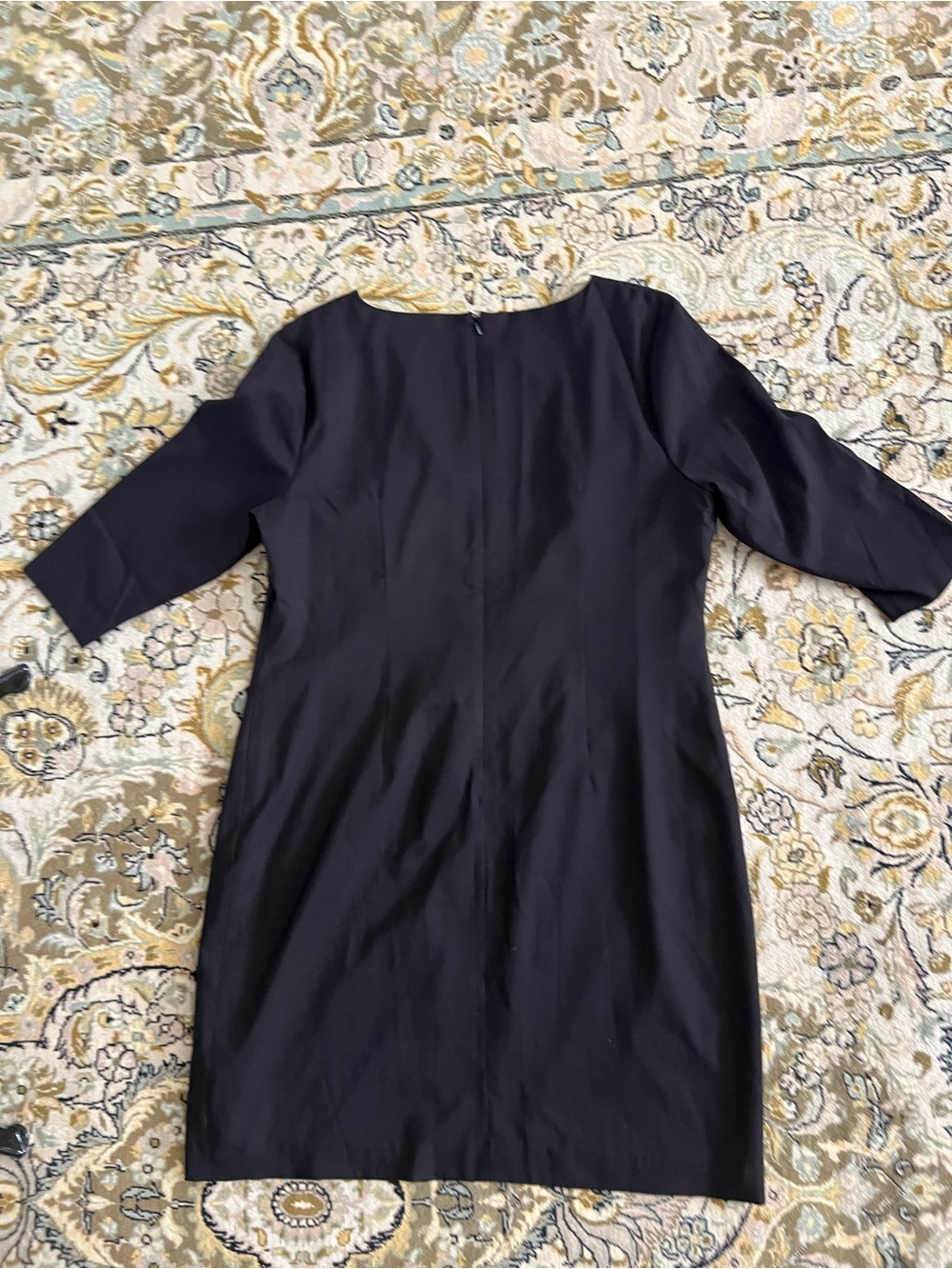 Minuet Petite Black Dress with Subtle Light Stripe Accent - Picture 8 of 8
